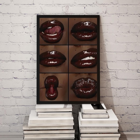 Dark Red Lips Art Print