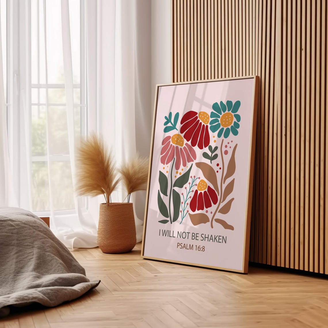 Christian Wall Art Psalm Scripture Religious Poster Flower Wall Decor Faith Poster Bible Verse Baptism Gift For Christian - Image 3