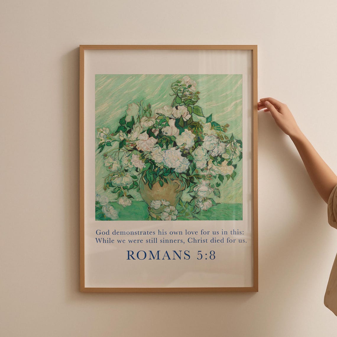 Christian Wall Art Van Gogh Flower Painting Wall Art Flora Wall Art Romans Bible Scripture Wall Print Christian Poster Faith Print - Image 5
