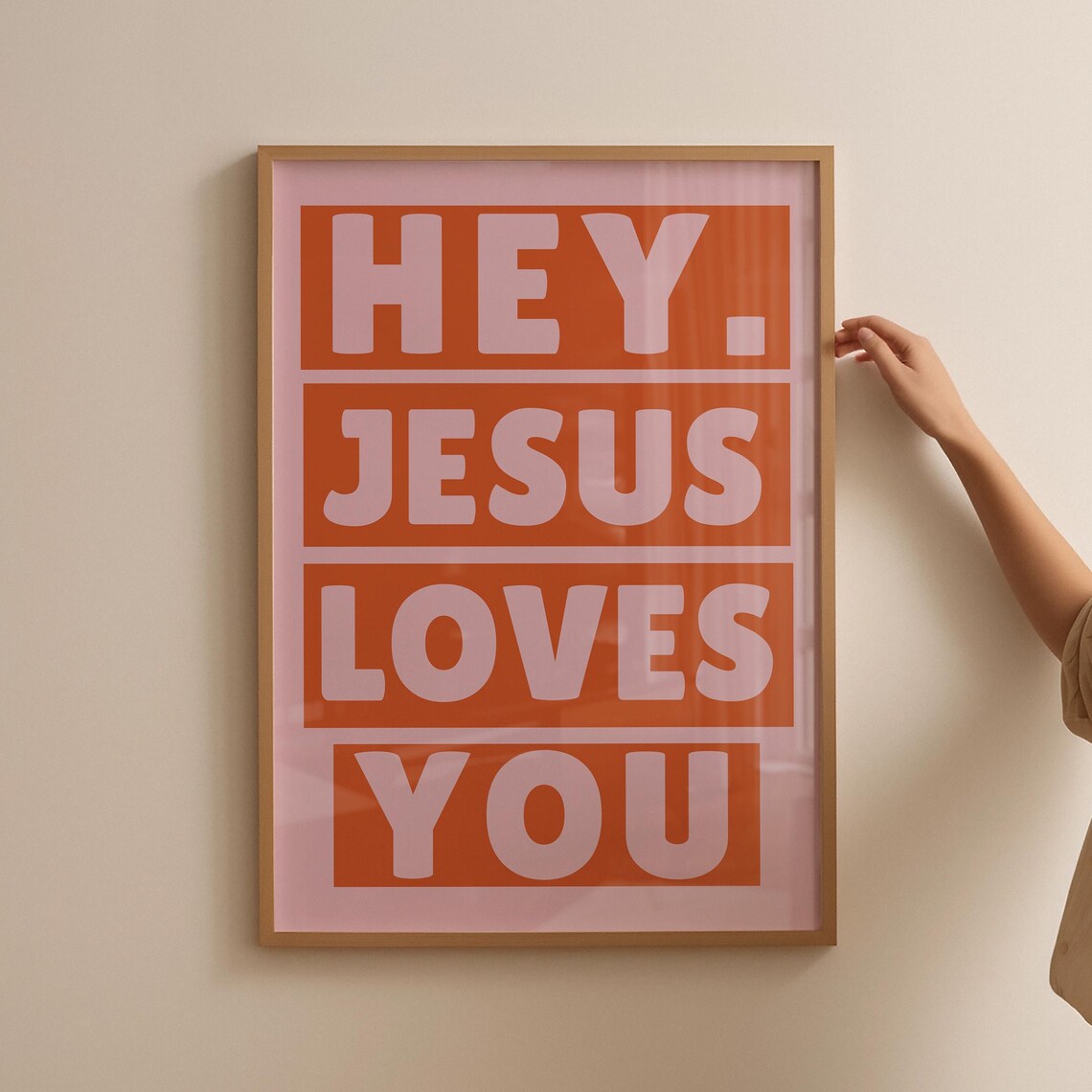 Jesus Loves You Maximalist Christian Typography Art Print - Image 5
