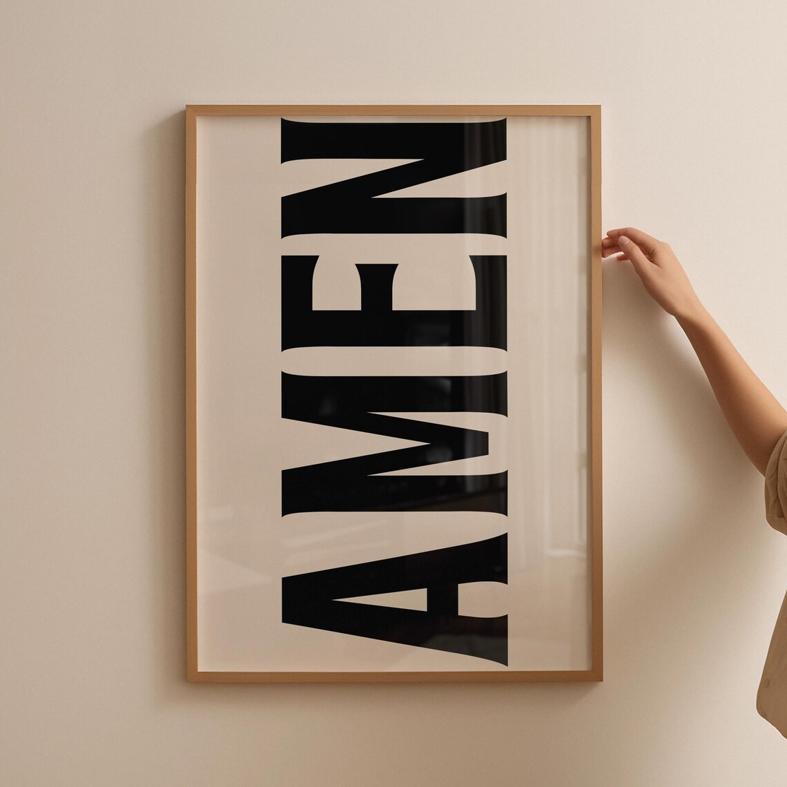 Amen Jesus Typography Retro Christian Wall Art - Image 4