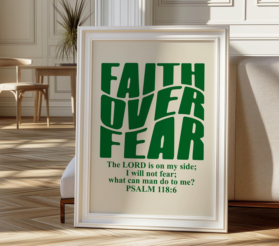 Retro Christian Psalm Scripture Faith Poster - Image 2