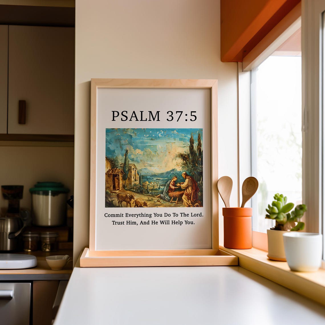 Christian Wall Print Psalm Scripture Bible Verse Art Christian Poster Wall Decor Art Gift For Christian - Image 2