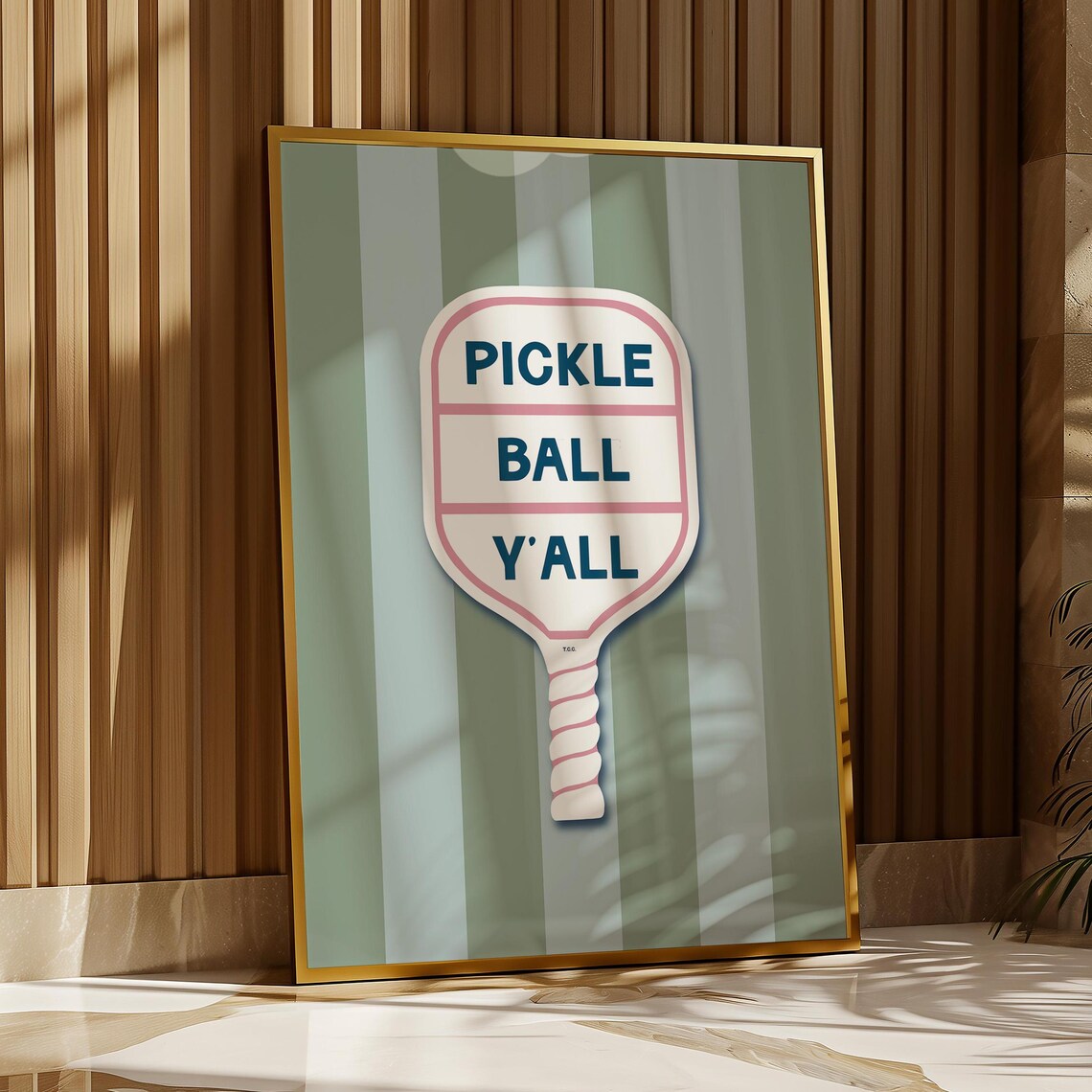 Pickleball Game Room Decor Art Print, Sports Theme