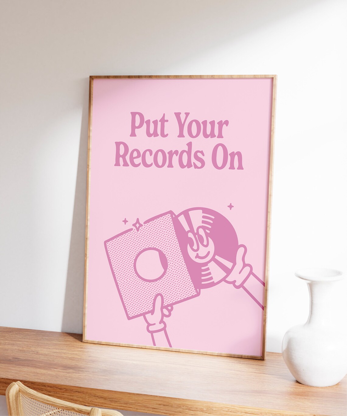 Record Player Poster, Pink Retro Music Wall Art - Image 7