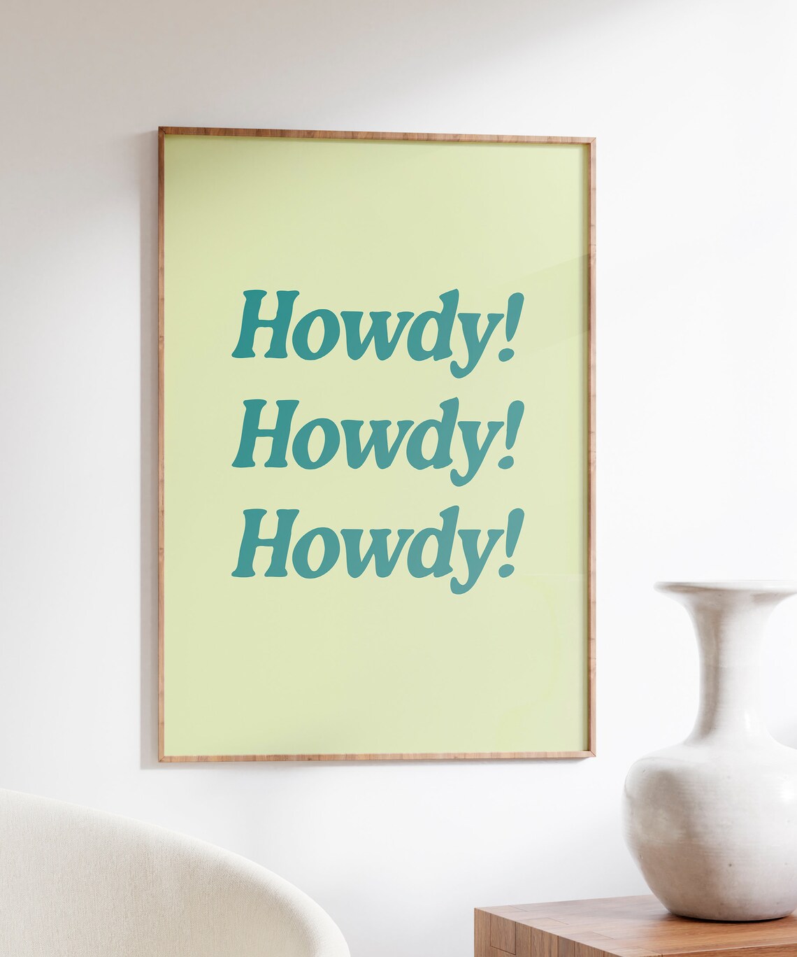 Howdy Howdy Howdy Teal Western Bold Typography Cowboy Quote Poster - Image 4
