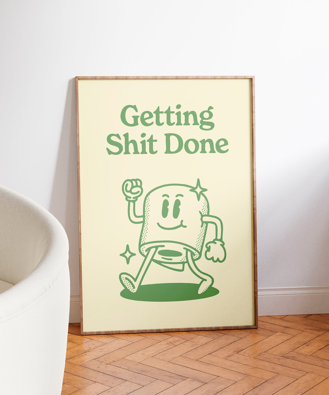 Get Shit Done Retro Bathroom Humor Art Print - Image 3