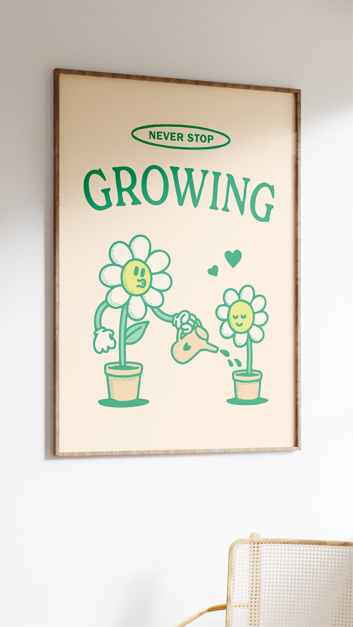 Never Stop Growing Retro Motivational Quote Print - Image 2