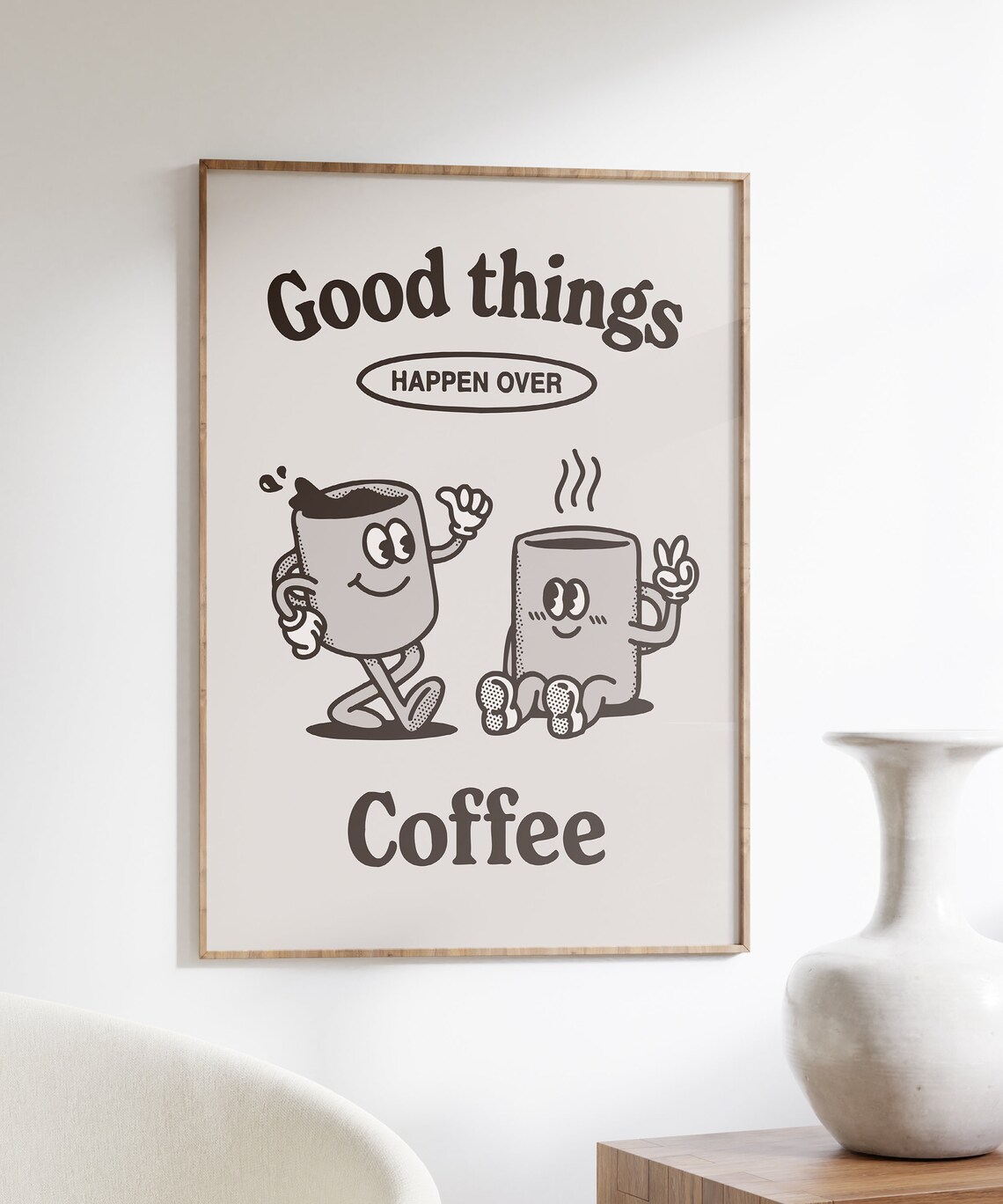 Good Things Happen Over Coffee, Retro Kitchen Poster - Image 6