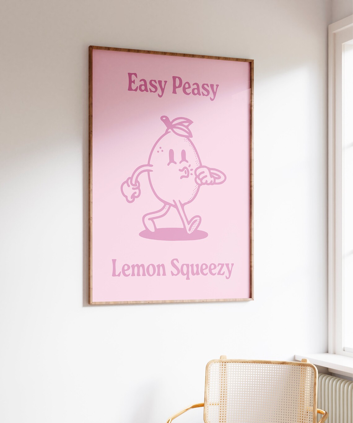 Easy Peasy Lemon Squeezy Retro Lemon Art Print - Image 6
