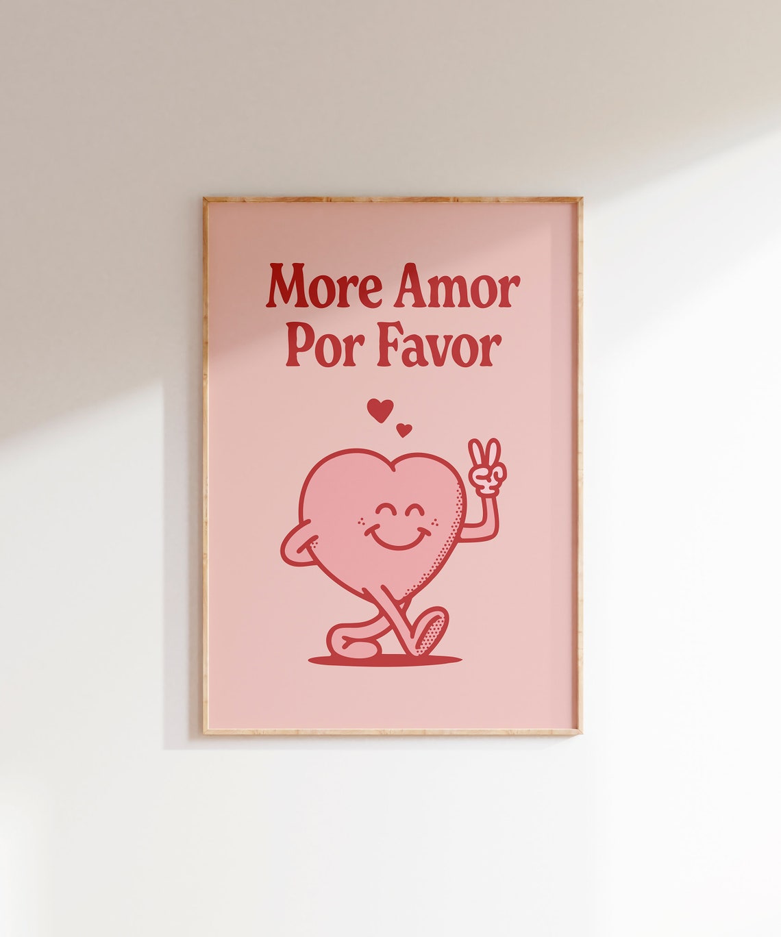 More Amor Por Favor Love Art Print Retro Wall Art Heart Poster Love Quote Aesthetic Living Room Art Love Wall Deco Wall Print - Image 4