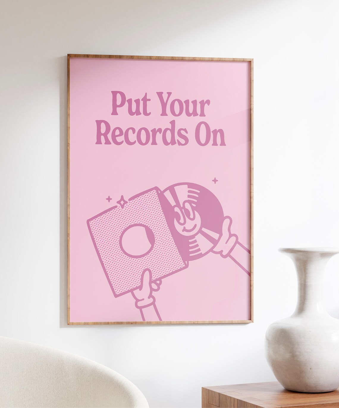 Record Player Poster, Pink Retro Music Wall Art - Image 4