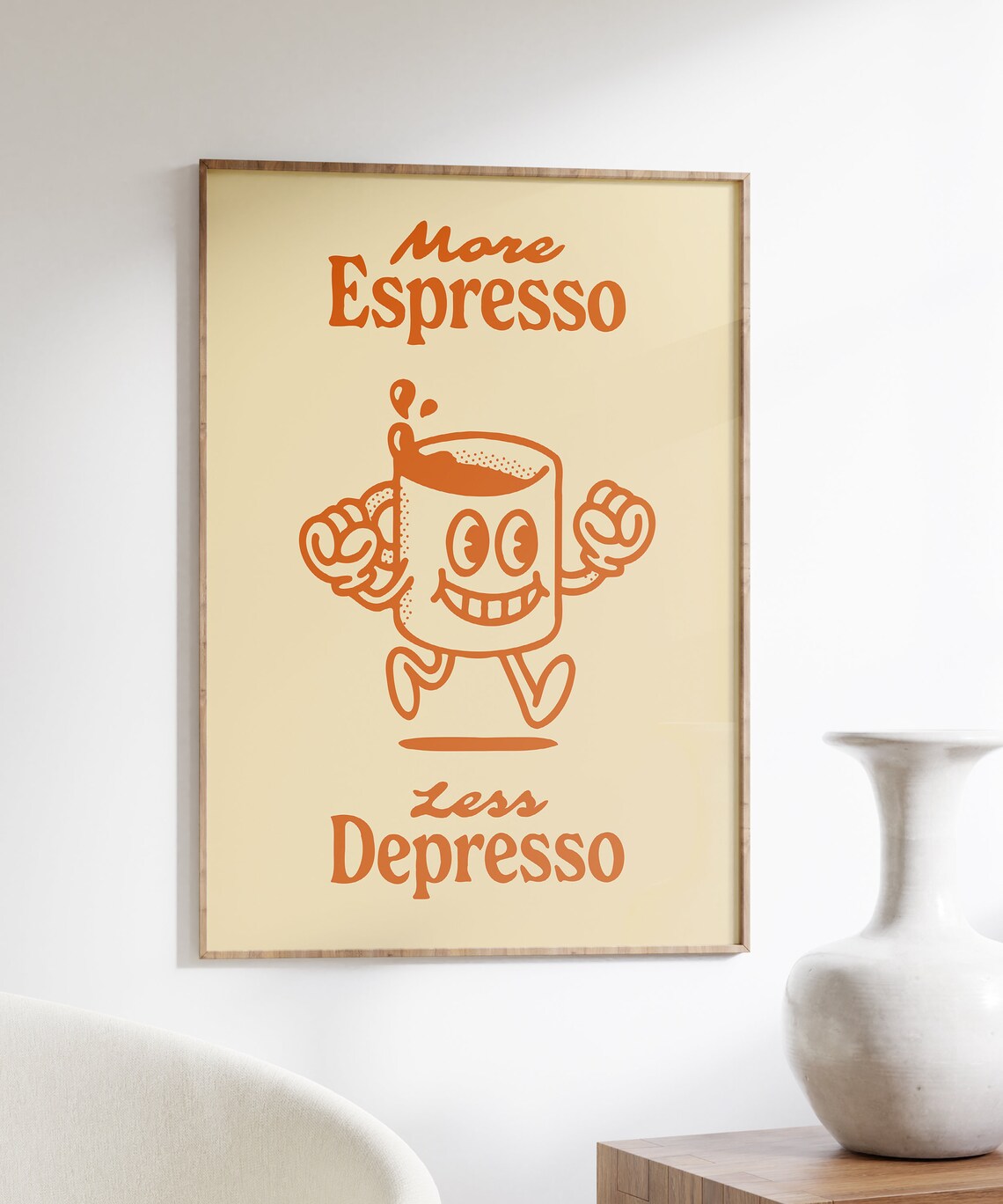 Espresso Character Retro Coffee Art Print - Image 4
