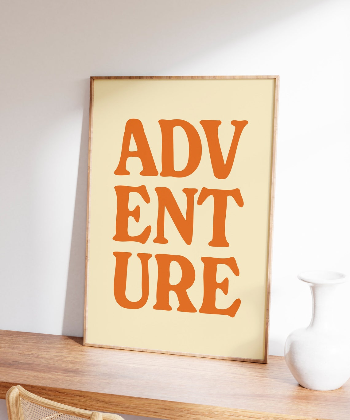Adventure Bold Retro Typography Cream and Orange Quote Poster - Image 6