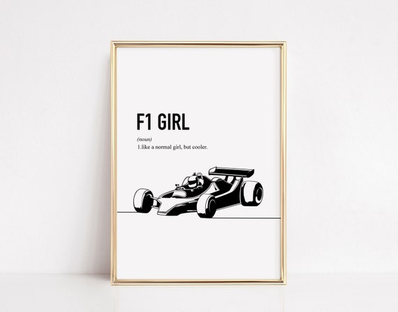 Formula One Racing Car Art Print, Teen Room Decor