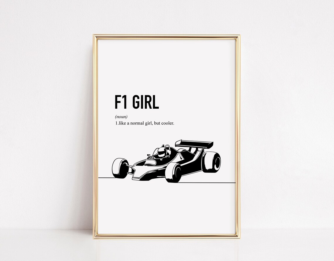 Formula One Racing Car Art Print, Teen Room Decor