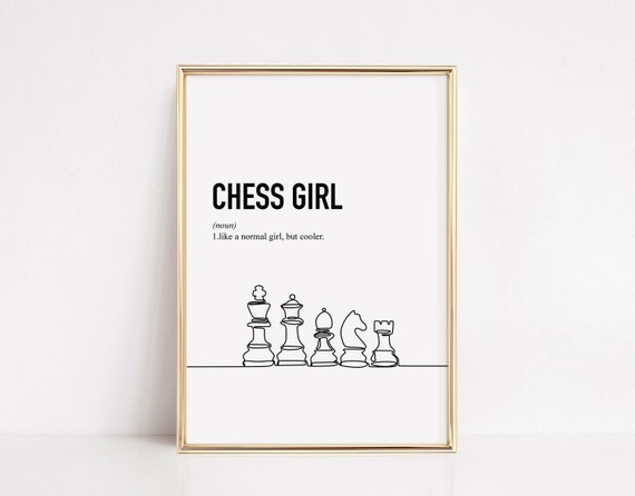 Chess Poster Chess Print Chess Gifts For Girls Chess Girl Present Teenage Room Decor Classroom Downloads Dorm Wall Prints Art