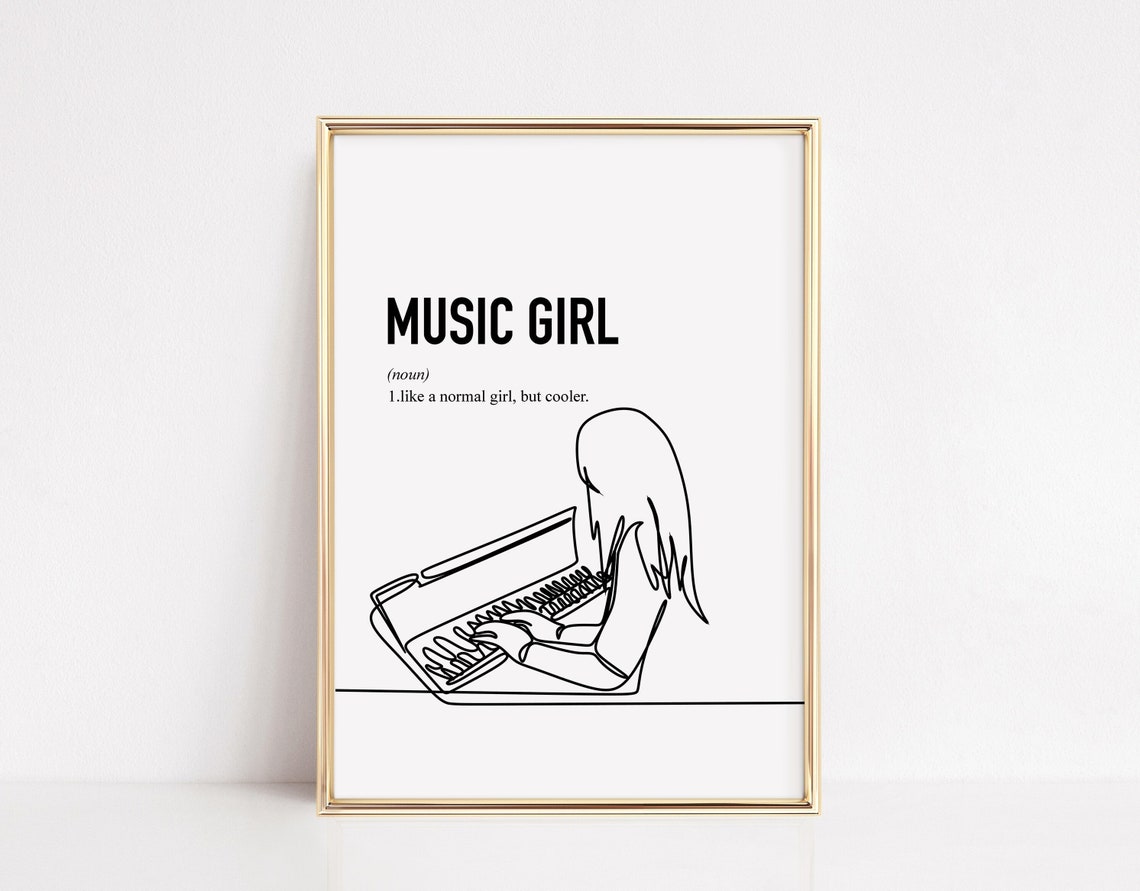 Music Lovers Gift Girl Who Loves Music Present Piano Teacher Gift Piano Player Poster Teenage Girl College Room Decor Art