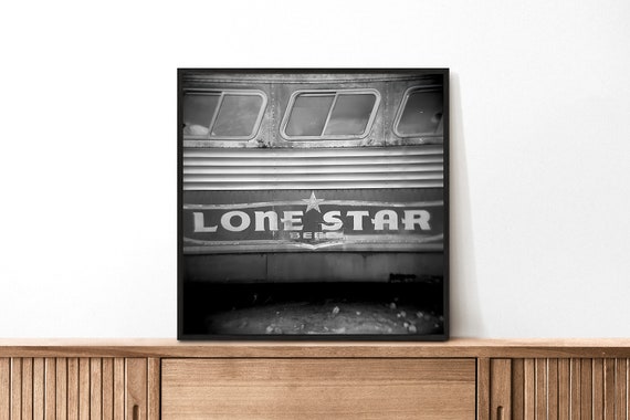 Lone Star Beer Bus Holga Photography Print Southern Decor Southwestern Decor Holga Art Print Photography