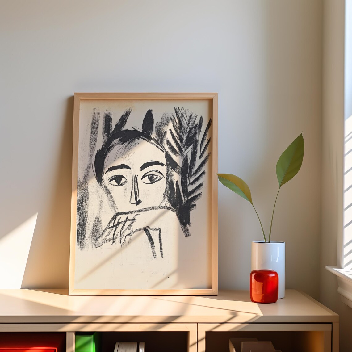 Reflective Woman Abstract Portrait Black Ink Modern Minimalist Poster - Image 7