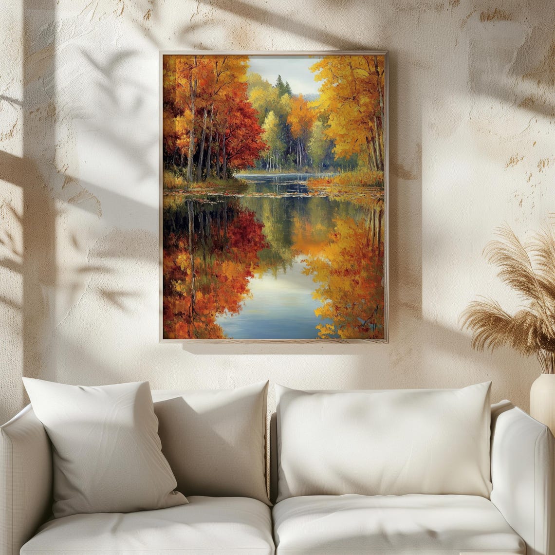 Autumn Forest Lake Reflection Vibrant Fall Foliage Mirror Water Poster - Image 8