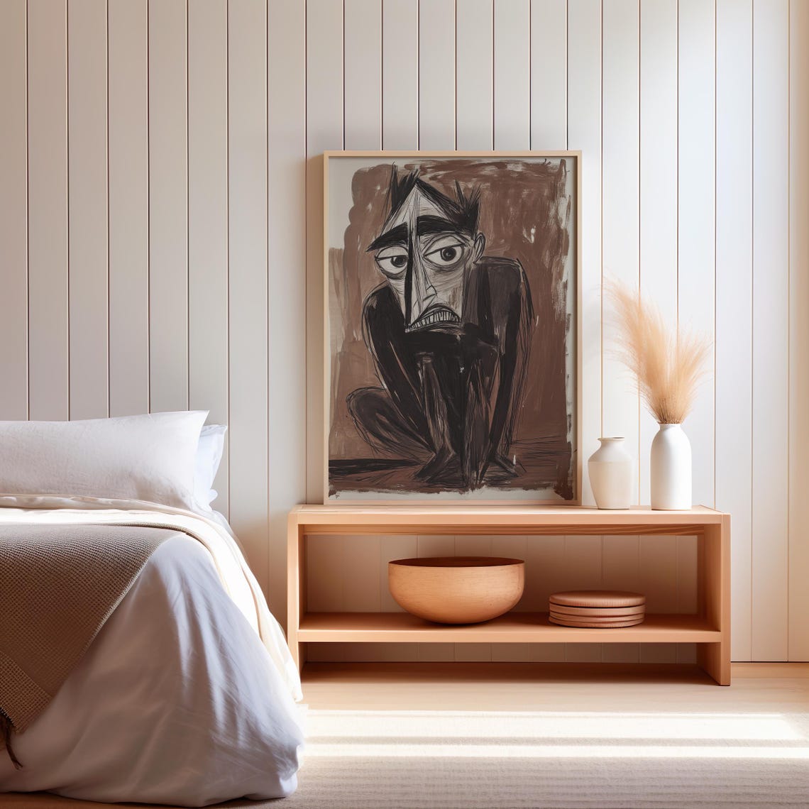Contorted Figure Expressionist Sketch Emotional Dark Mood Poster - Image 2
