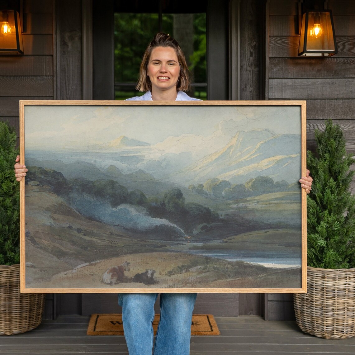 Vintage Mountain Nature Landscape Wall Art Print