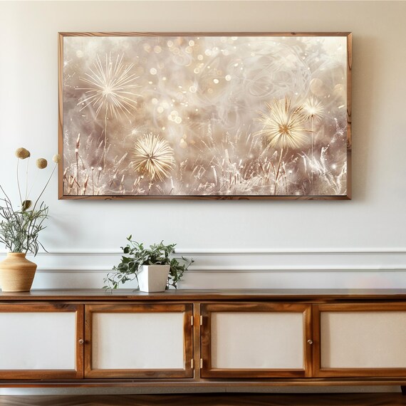 Golden Fireworks Sparkling Grasses Neutral Celebration Wall Poster
