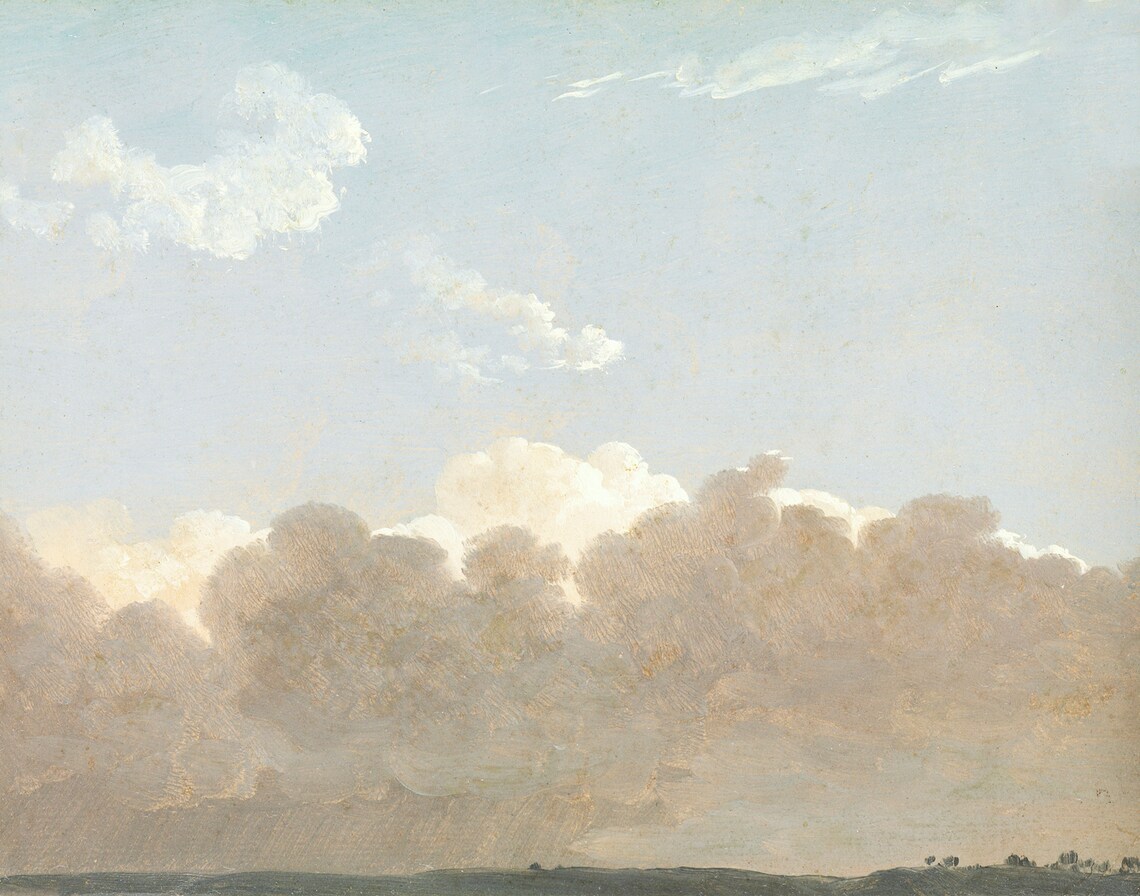 Vintage Sky Painting Cloud Nursery Art Print - Image 2