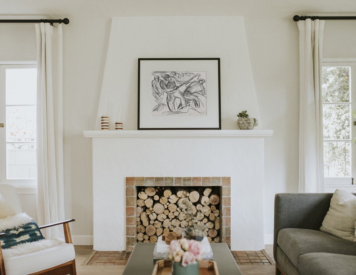 Figure Sketch Vintage Minimalist Wall Art Print - Image 3