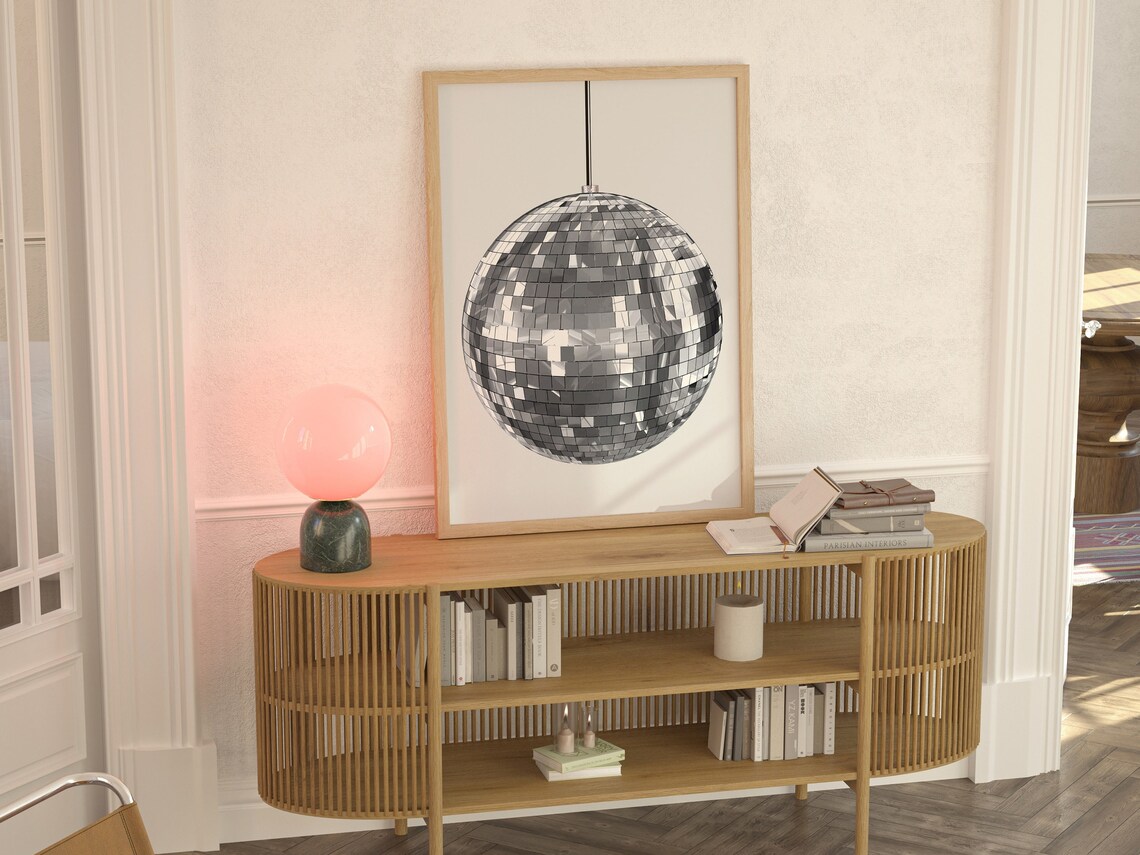 Retro Funky Mirror Ball, 70s Glamour Style Poster - Image 2