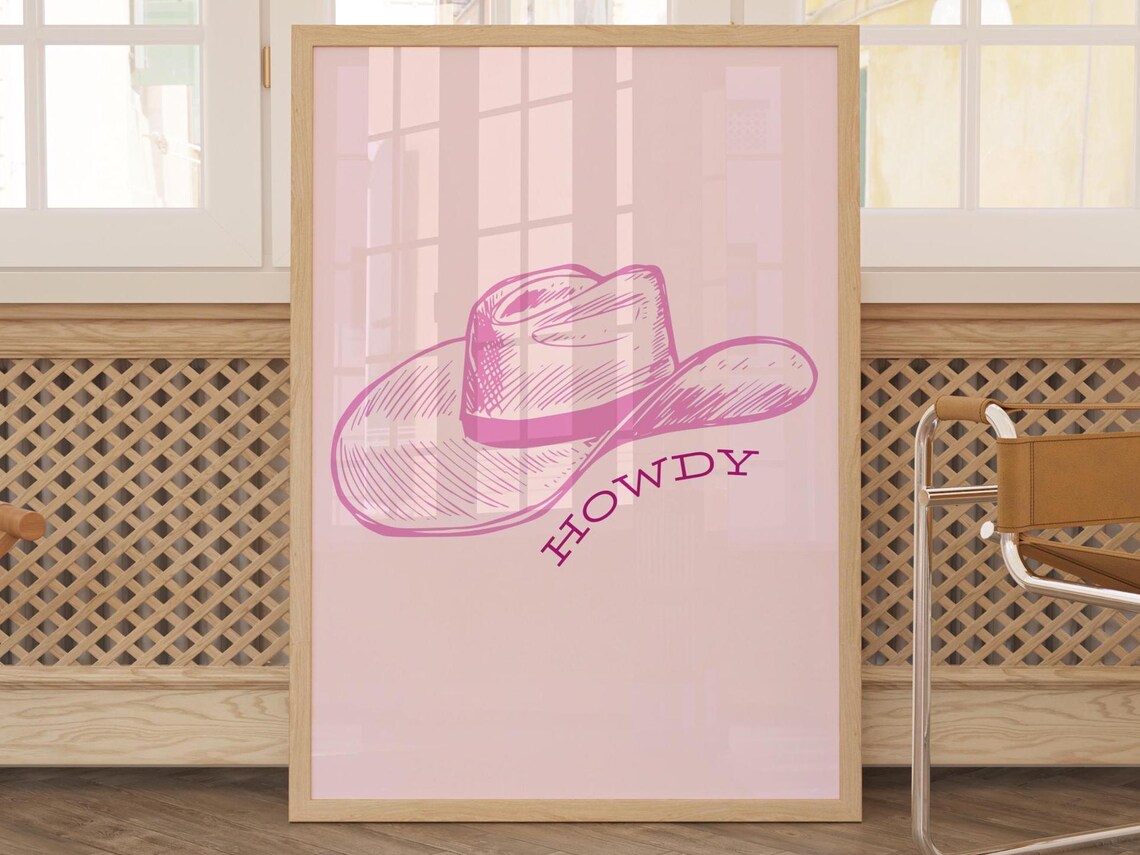 Howdy, Western Decor Trendy Cowgirl Poster