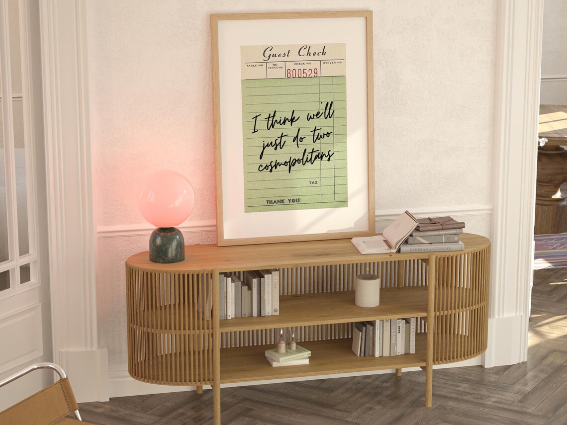 Guest Check Prints, Trendy Cosmopolitan Drink Decor - Image 3