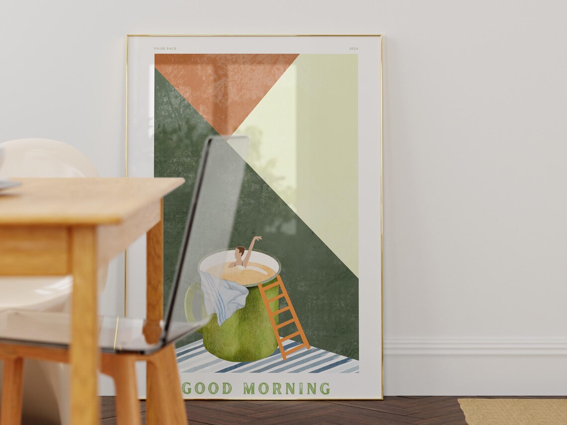 Coffee Diver, Retro Coffee Station Art Print - Image 3
