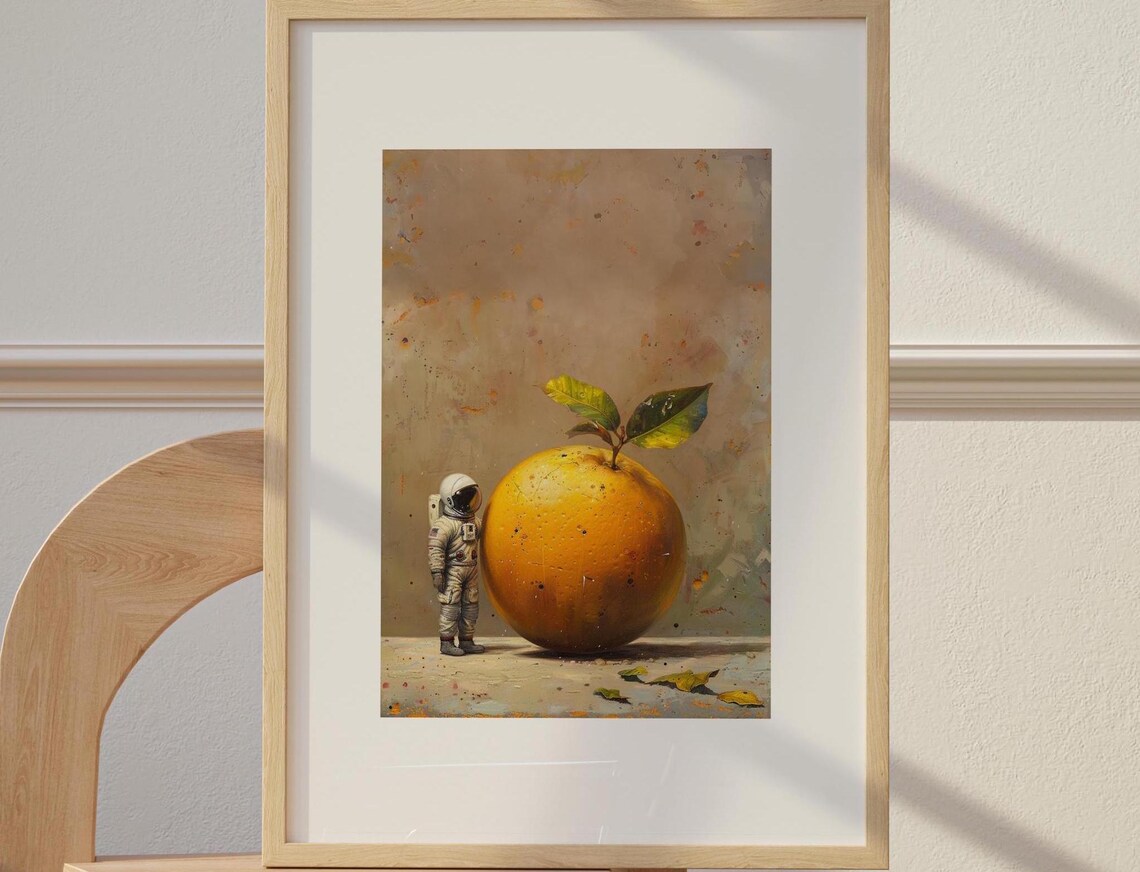 Vintage Citrus Orange Botanical Print, Kitchen Decor