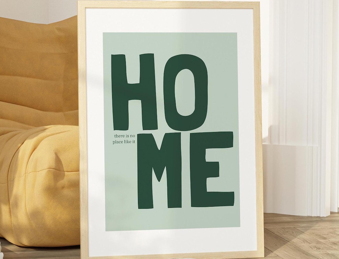 Home Is Where The Heart Is, Bold Funky Boho Art Print