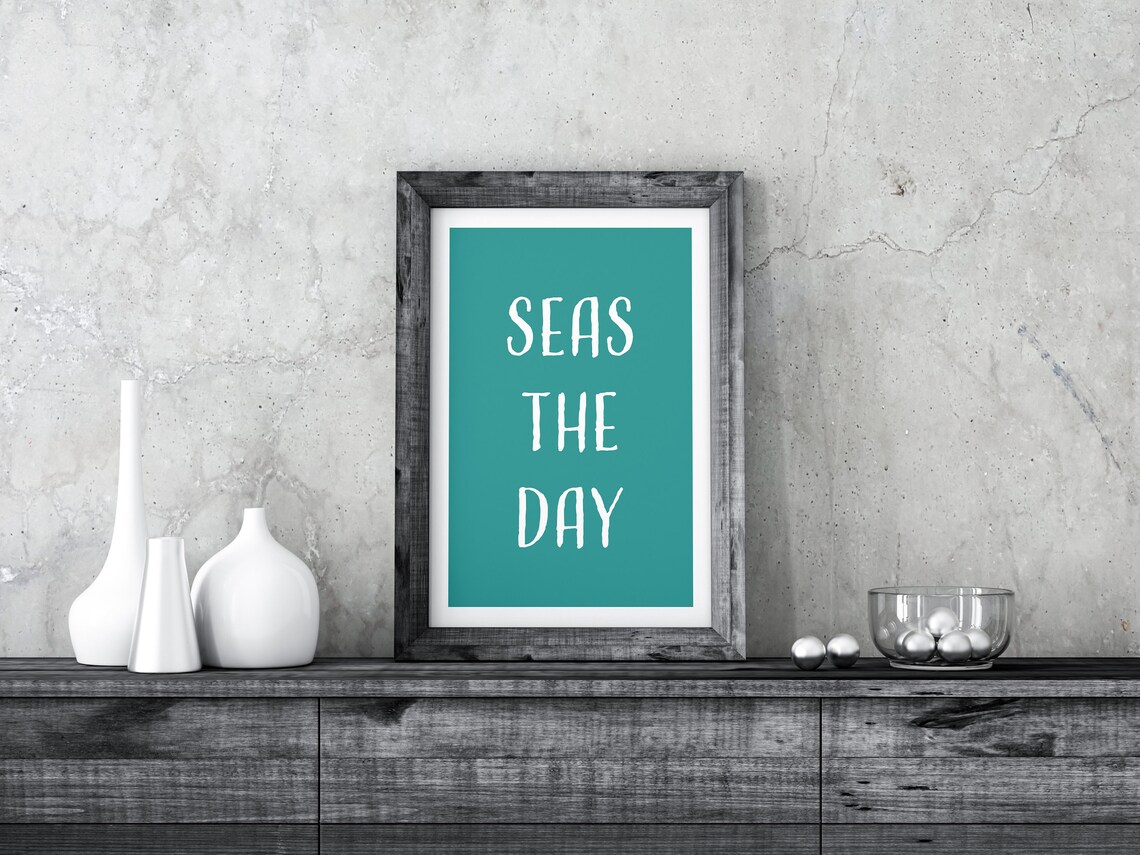 Seas The Day Beach Art Print, Ocean Nautical Decor - Image 2