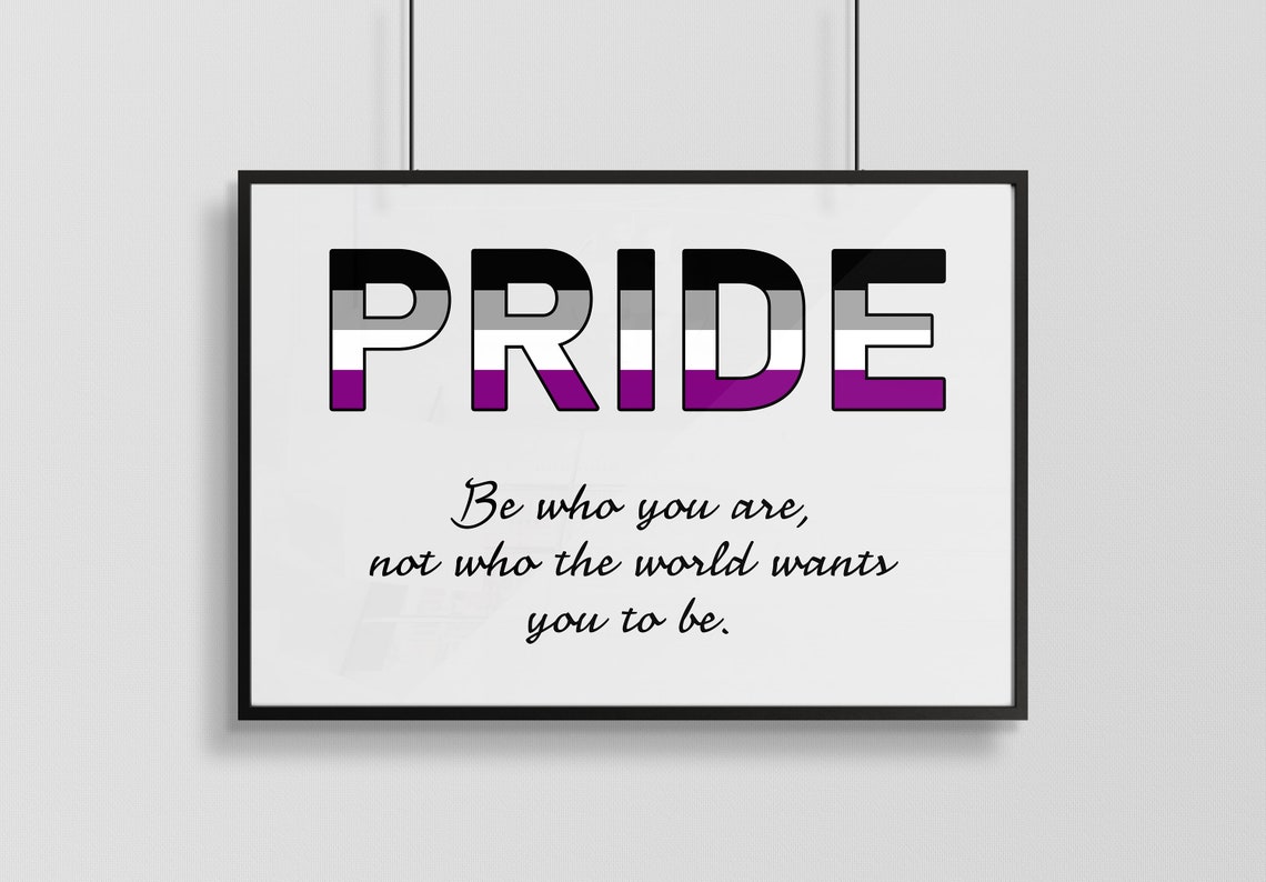 Asexual Pride Flag LGBTQ Affirmation Quote Be Who You Are Art Poster