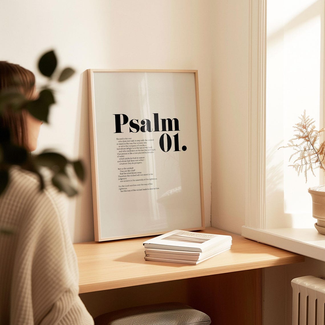 Psalm 1 Blessed Is The One Full Text Minimalist Bold Typography Poster - Image 4