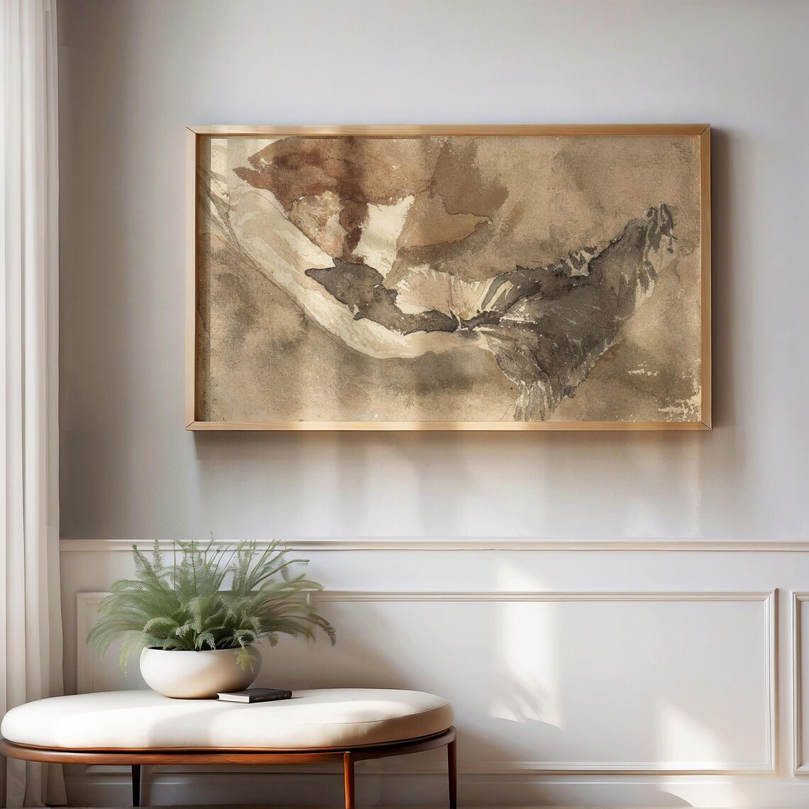 Woman Reading Vintage Warm Toned Art Print - Image 4
