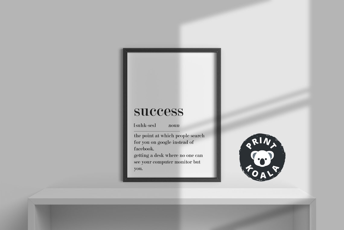 Success Funny Dictionary Definition Print for Office Humor Wall Decor - Image 3