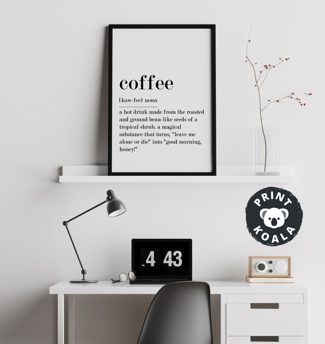 Coffee Funny Dictionary Definition Print Coffee Bar Kitchen Wall Decor - Image 2