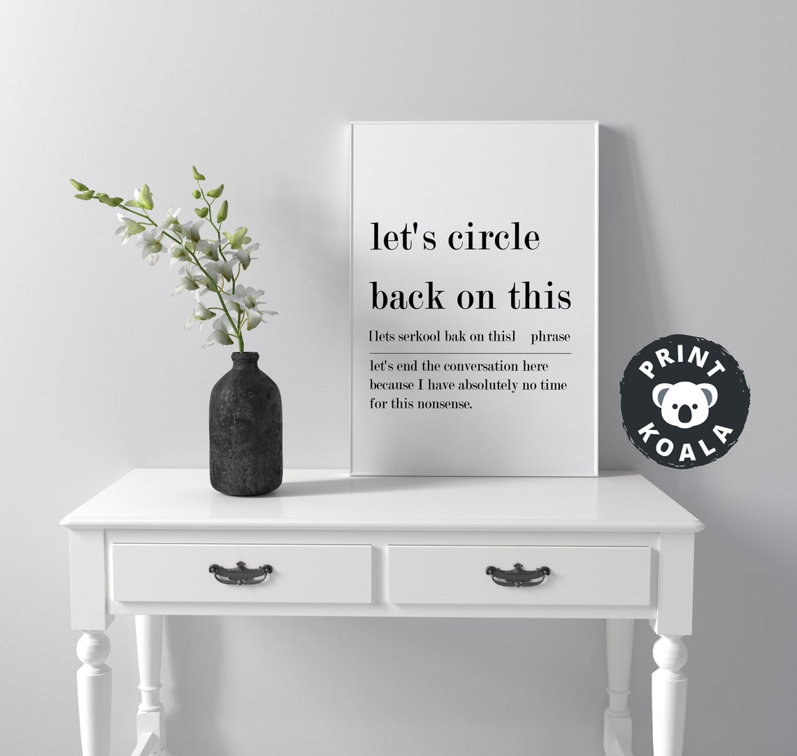 Let's Circle Back On This Definition Funny Office Phrase Humor Poster - Image 4