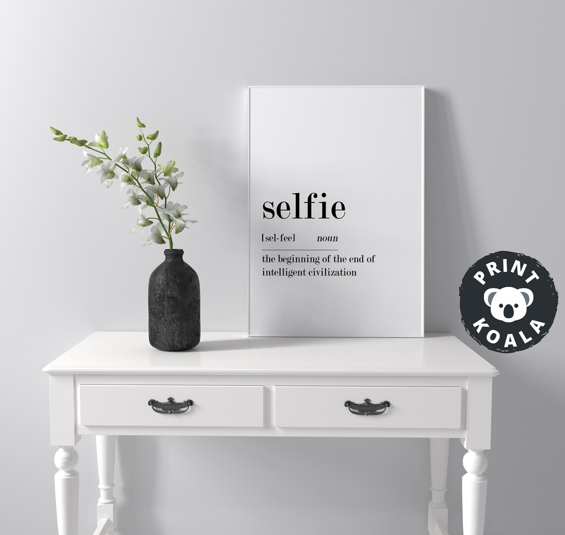 Selfie Funny Dictionary Definition Print Social Media Humor Wall Decor - Image 4