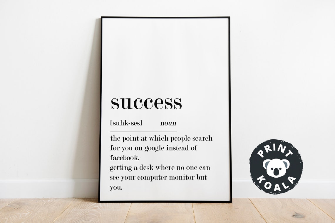 Success Funny Dictionary Definition Print for Office Humor Wall Decor - Image 5