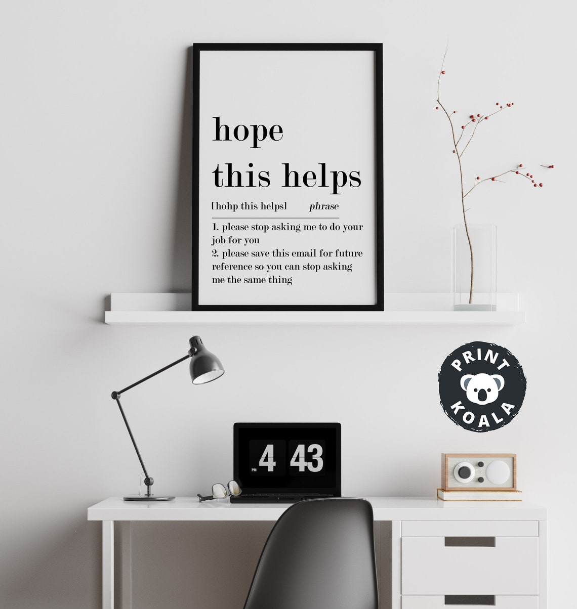 Hope This Helps Funny Office Phrase Definition Work Humor Wall Poster - Image 2