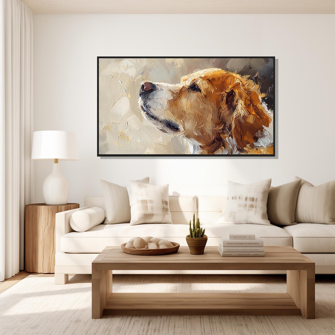 Golden Retriever Dog Portrait Profile Oil Painting Pet Art Poster - Image 5