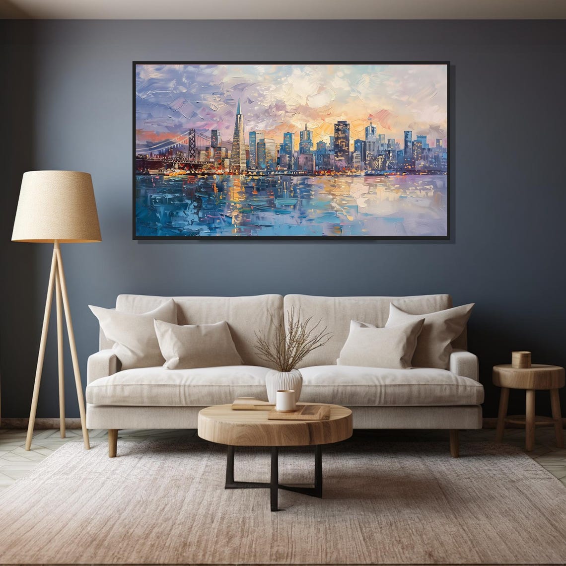 San Francisco Skyline Sunset Bay Bridge City Lights Travel Poster - Image 4