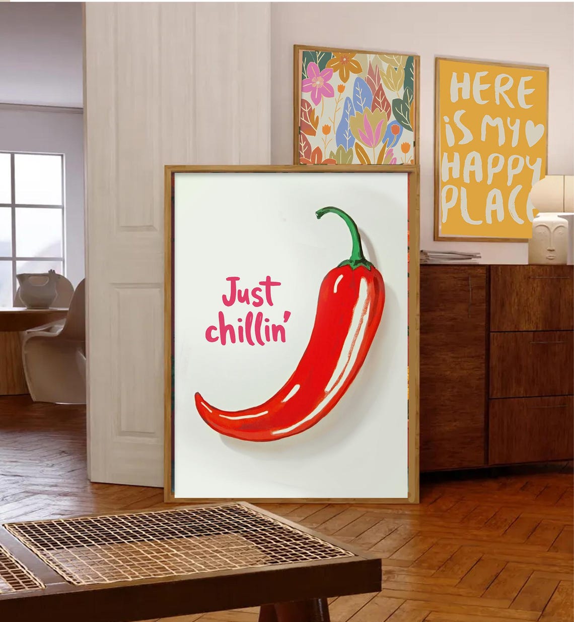 Hot Chili Boho Kitchen Decor, Funny Quote Art Print - Image 6