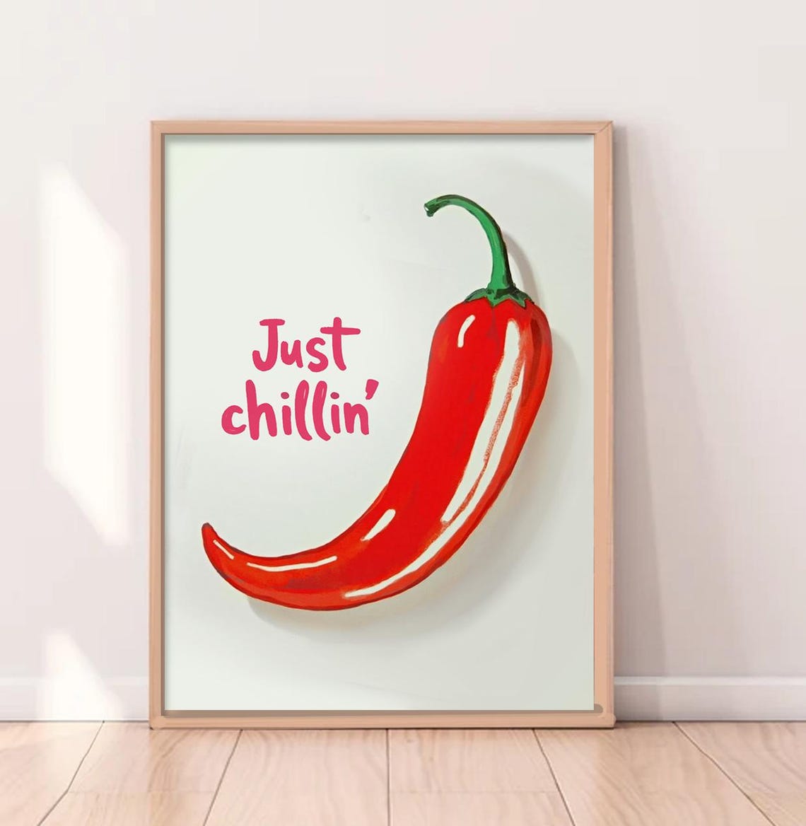Hot Chili Boho Kitchen Decor, Funny Quote Art Print - Image 4